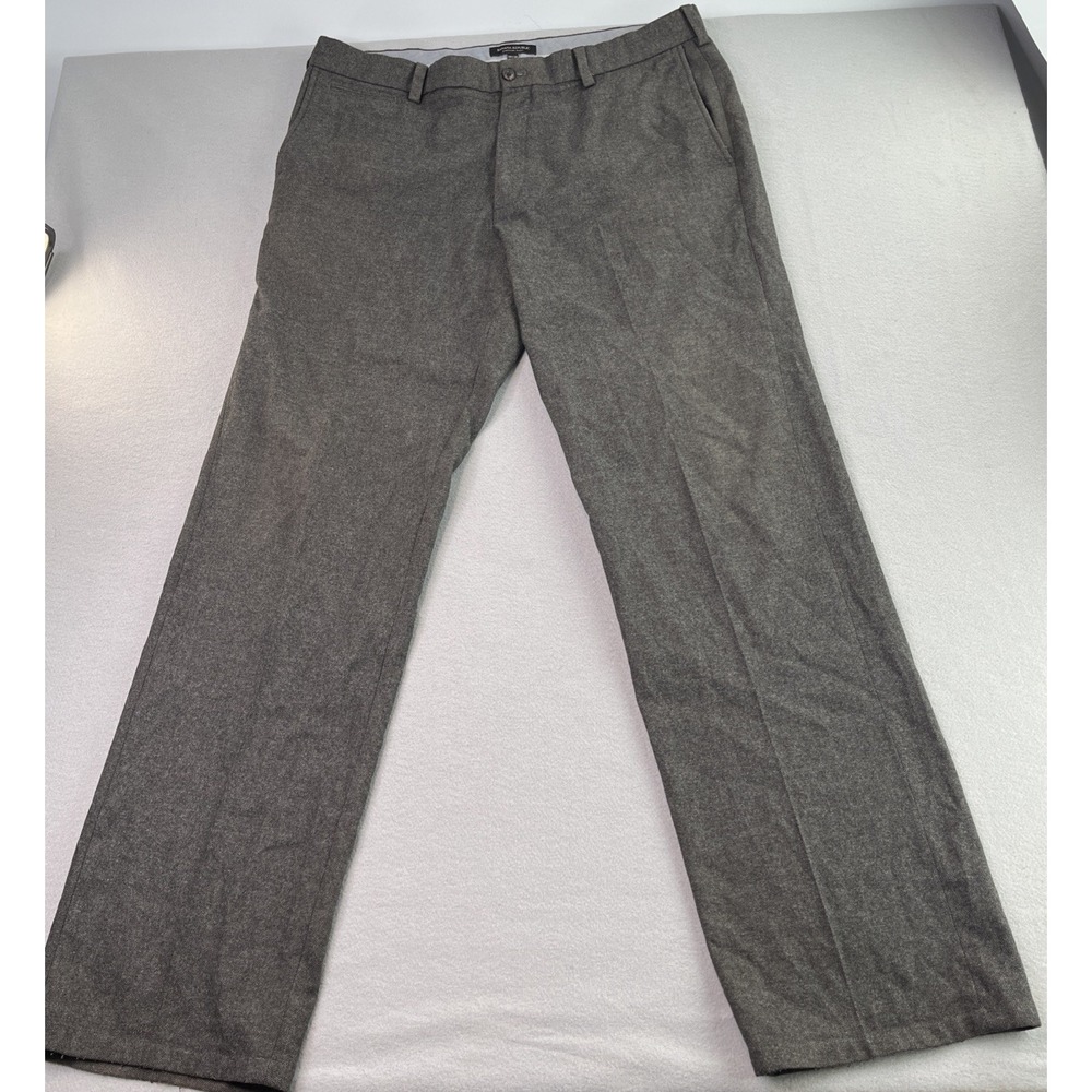 Banana Republic Mens 38X36 Emerson Straight Fit Brwn/Gray Dress Pant Wool Blend